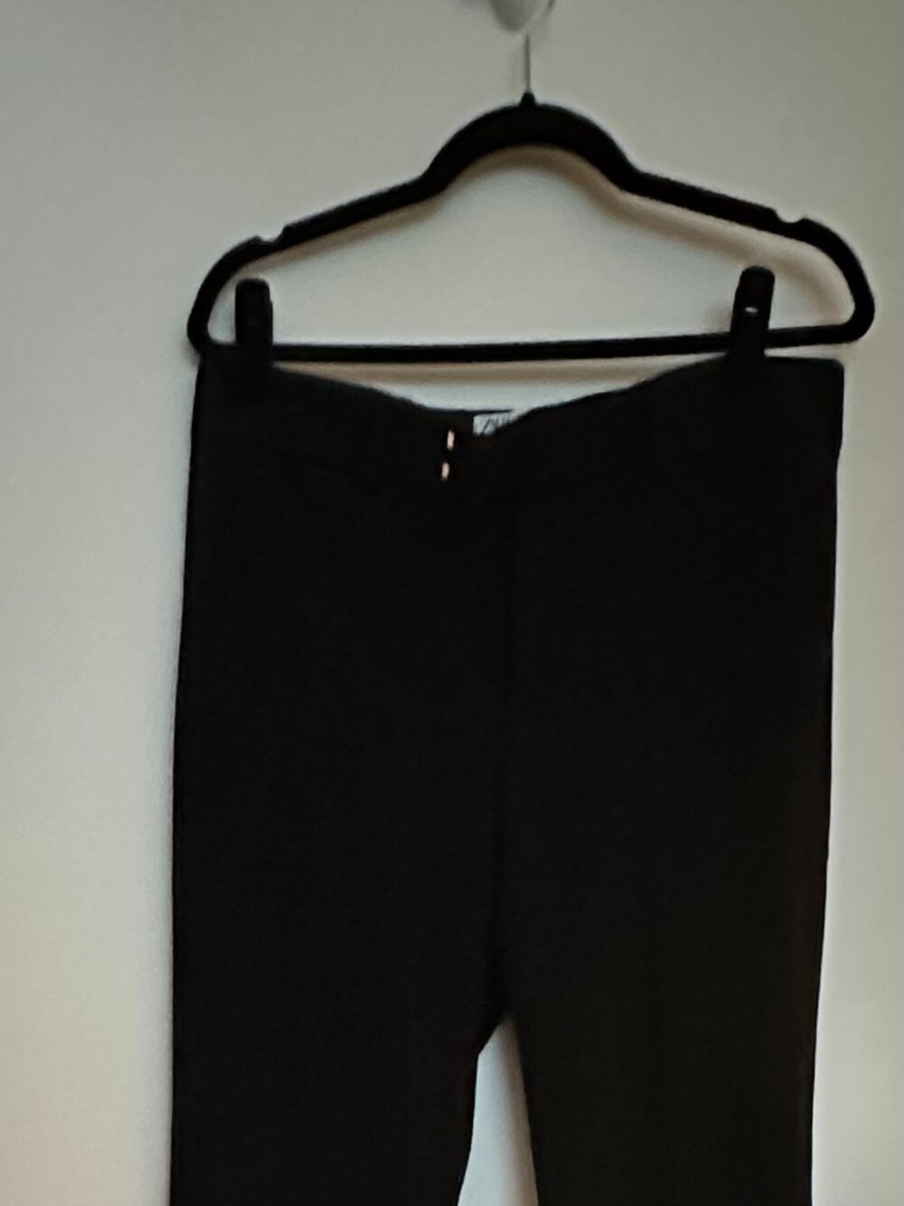 Zara Black High Waist Flared Full Length Trousers Size L